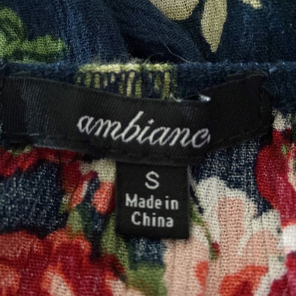 Ambiance Navy Blue Floral Print Sleeveless Jumpsuit Size Small - Picture 7 of 8